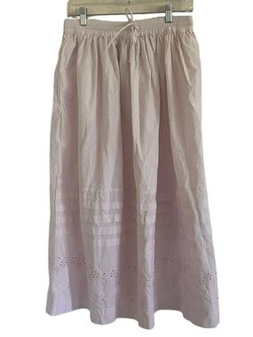 Damson Madder Light Pink Kelsey Broderie Anglaise Tiered Midi Skirt NWT UK 10
